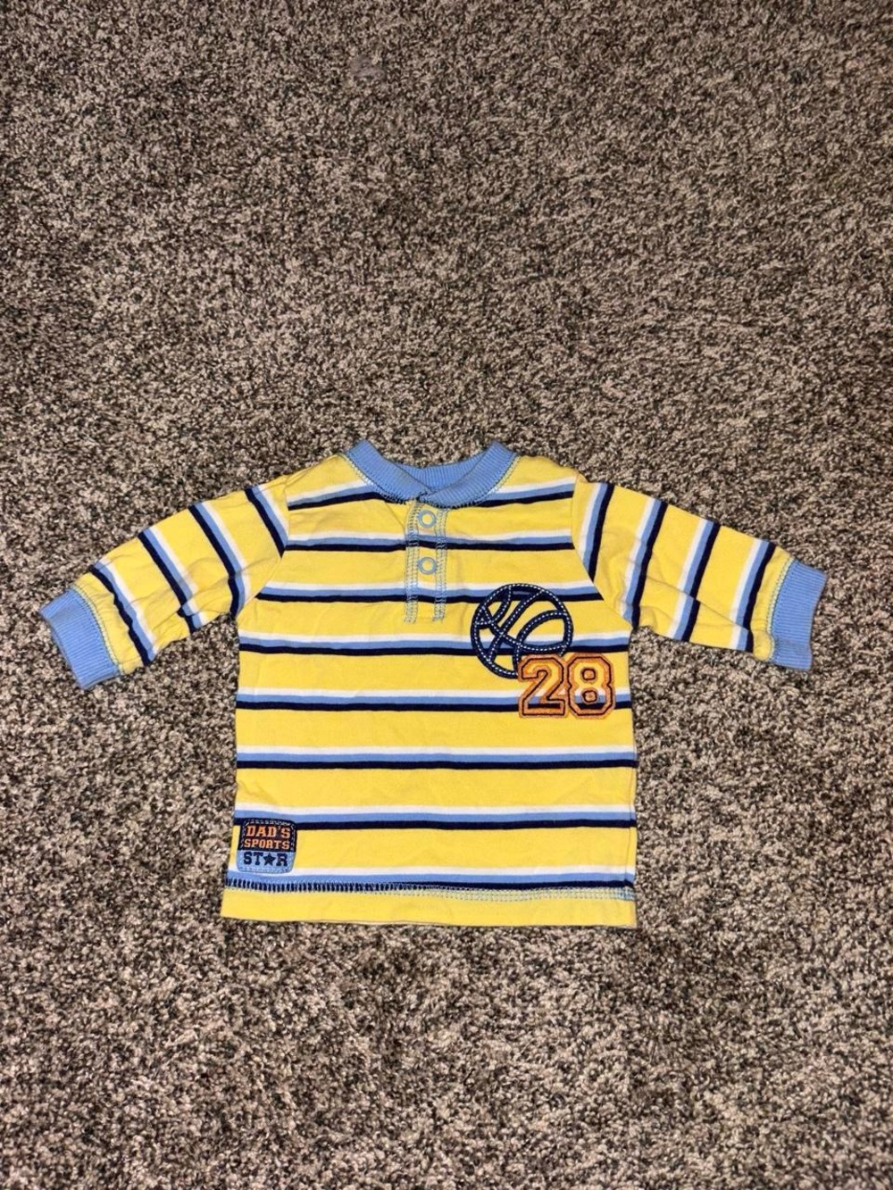 Y2K Henley Newborn Top with Basketball design
